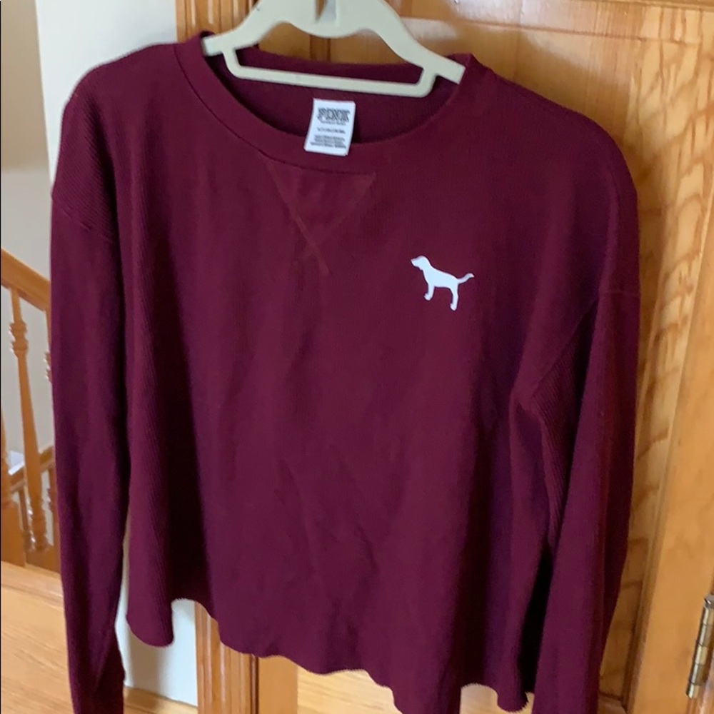 VS Pink waffle knit top